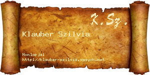 Klauber Szilvia névjegykártya